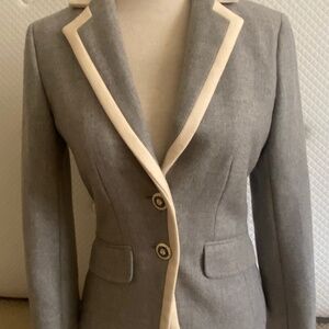 Wool color block blazer
